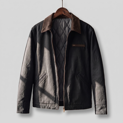 Whitlock Cotton Zip Jacket - Black