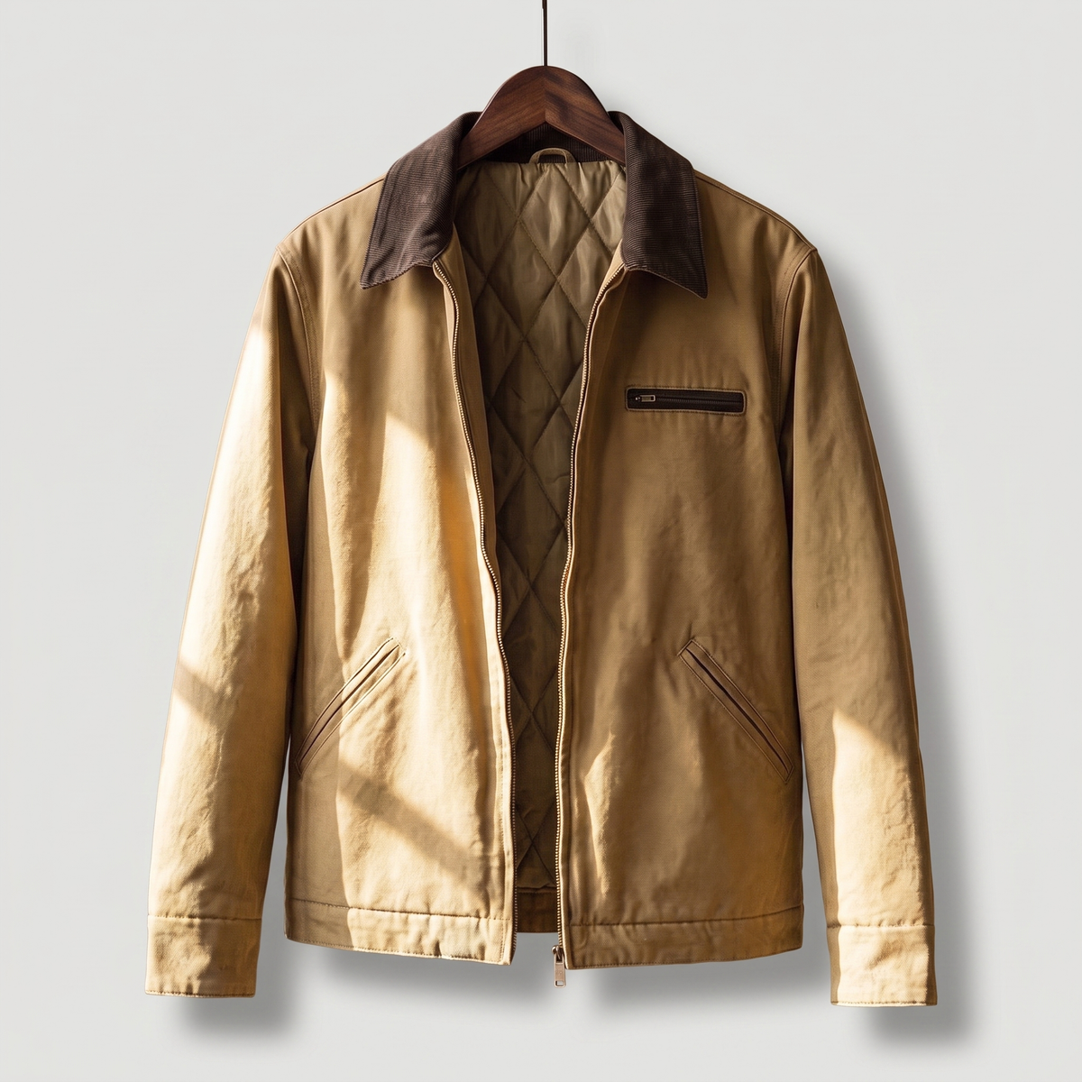 Whitlock Cotton Zip Jacket - Khaki