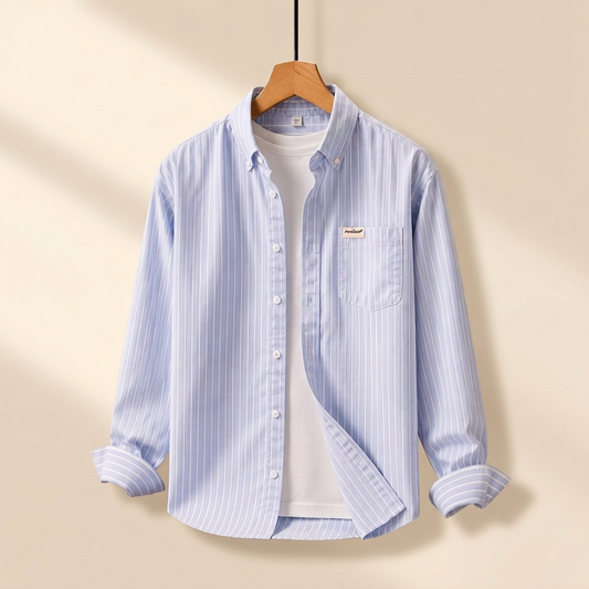 Whitlock Striped Cotton Shirt - Blue