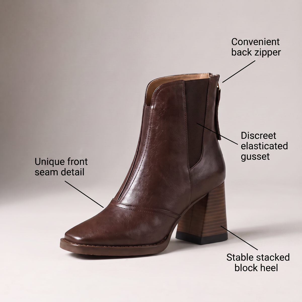 Whitney Leather-Look Ankle Boots