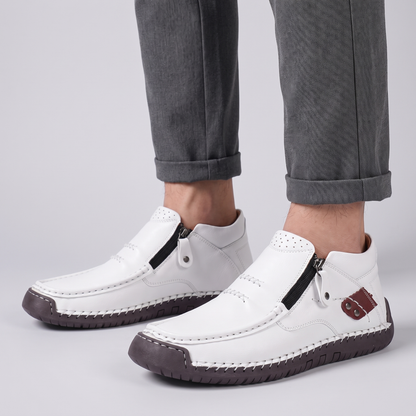 Wide Fit Leather-Look Walking Boots