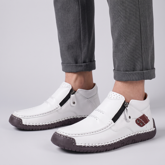 Wide Fit Leather-Look Walking Boots