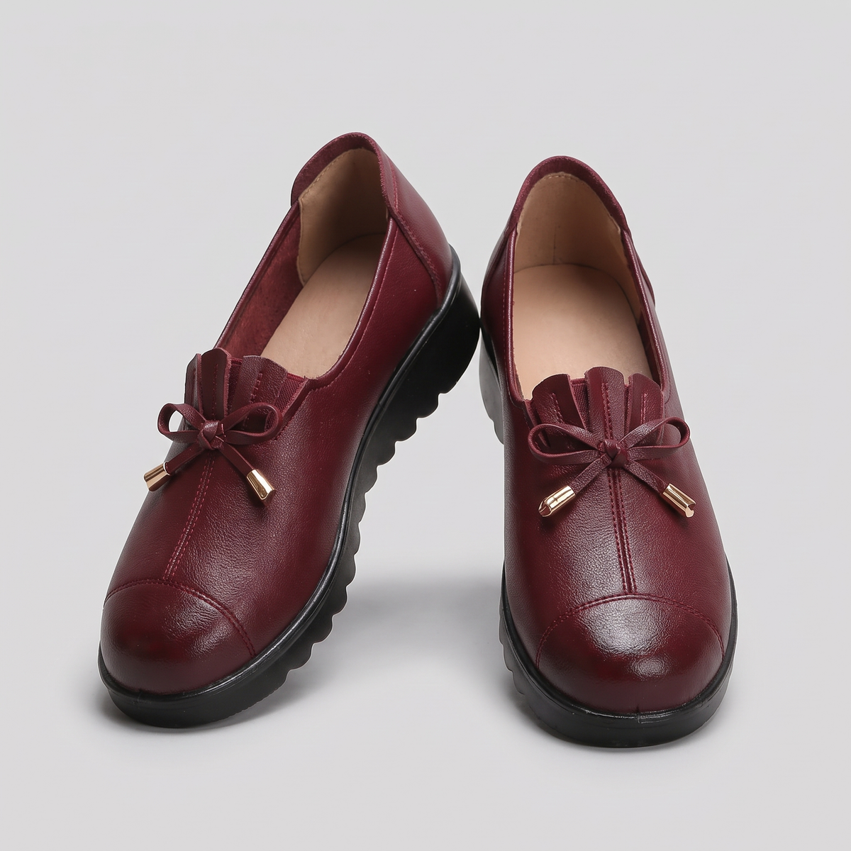 Wide Fit Support Loafers - Red