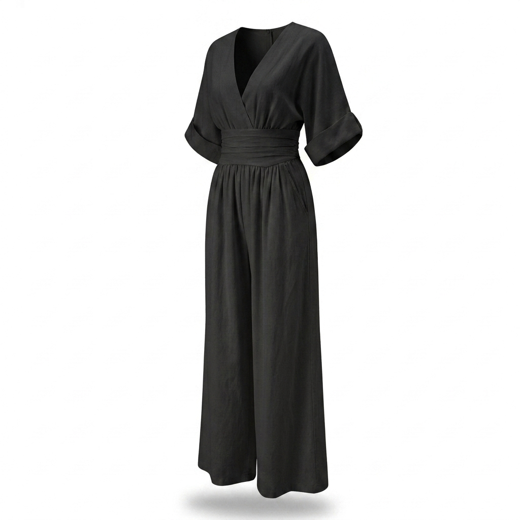 Winbourne Flowing Wide-Leg Jumpsuit - Black