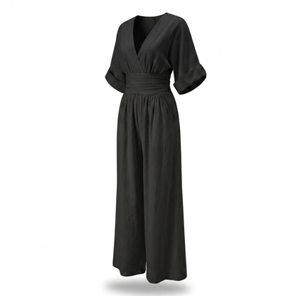Winbourne Flowing Wide-Leg Jumpsuit - Black