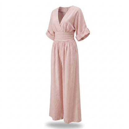 Winbourne Flowing Wide-Leg Jumpsuit - Light Pink