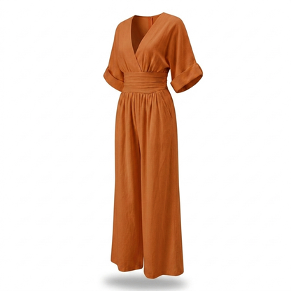 Winbourne Flowing Wide-Leg Jumpsuit - Orange