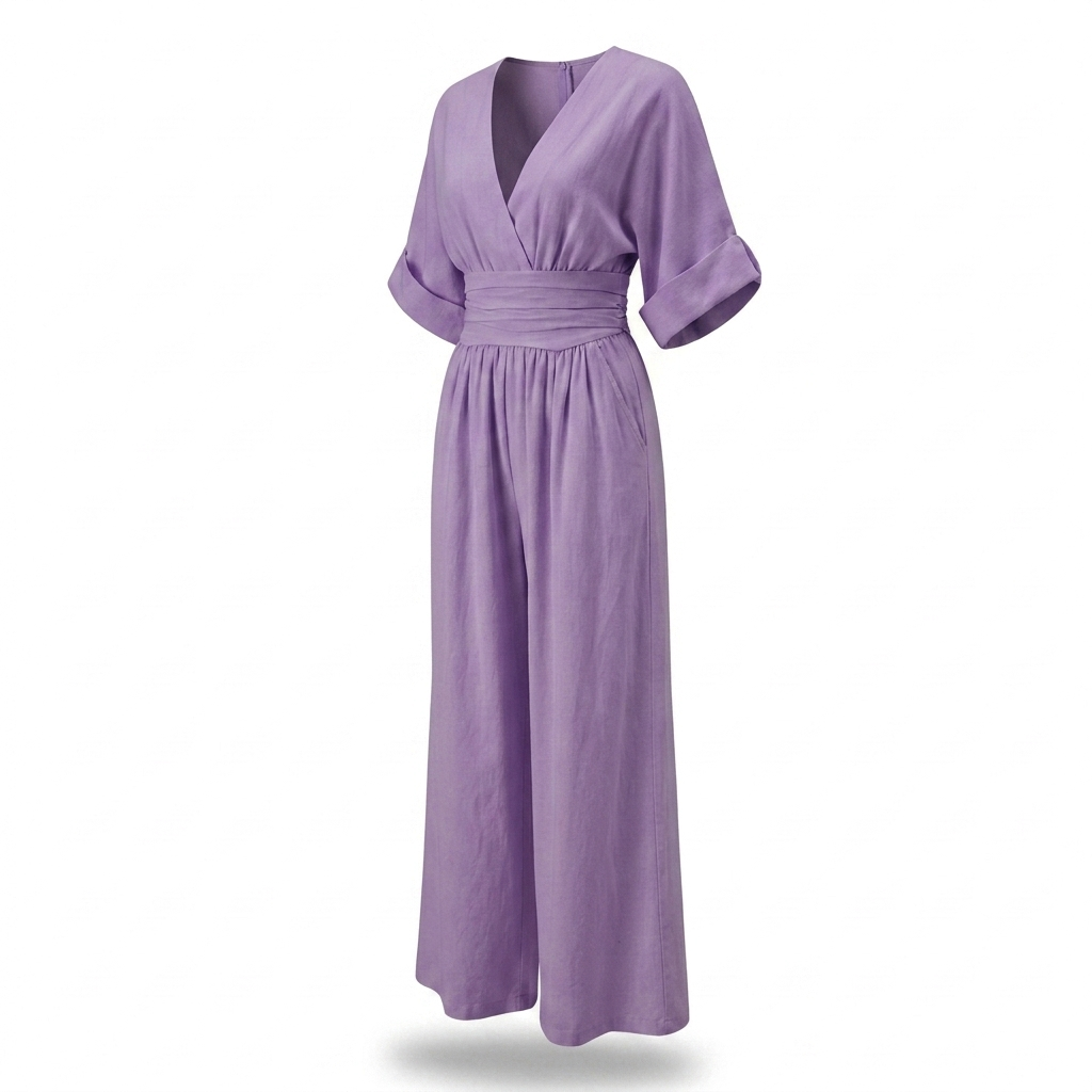 Winbourne Flowing Wide-Leg Jumpsuit - Purple