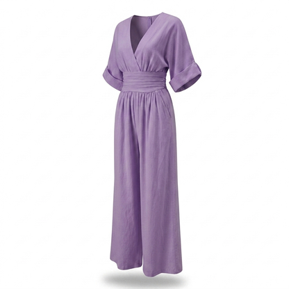 Winbourne Flowing Wide-Leg Jumpsuit - Purple