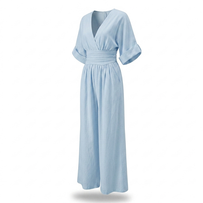 Winbourne Flowing Wide-Leg Jumpsuit - Sky Blue