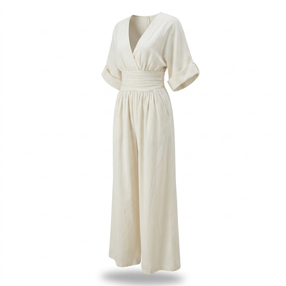 Winbourne Flowing Wide-Leg Jumpsuit - White