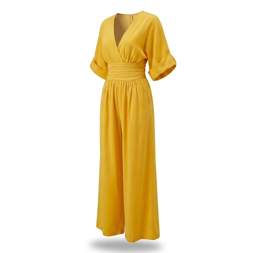 Winbourne Flowing Wide-Leg Jumpsuit - Yellow