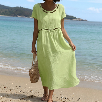 Wincroft Cutwork Summer Dress - Light Green