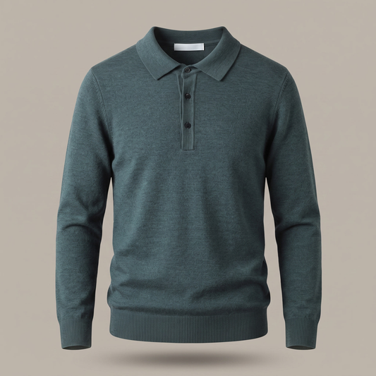 Windsor Refined Polo Jumper - Flower Green