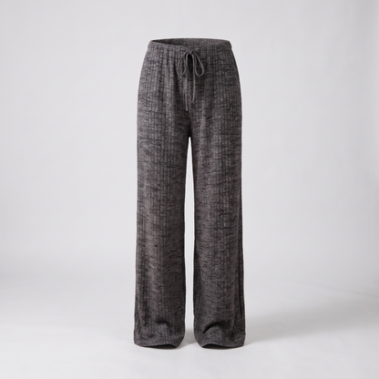 Winnie Relaxed Wide-Leg Pyjama Trousers - Black