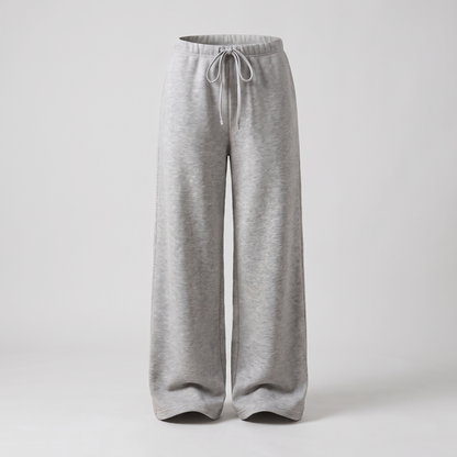 Winnie Relaxed Wide-Leg Pyjama Trousers - Light Grey