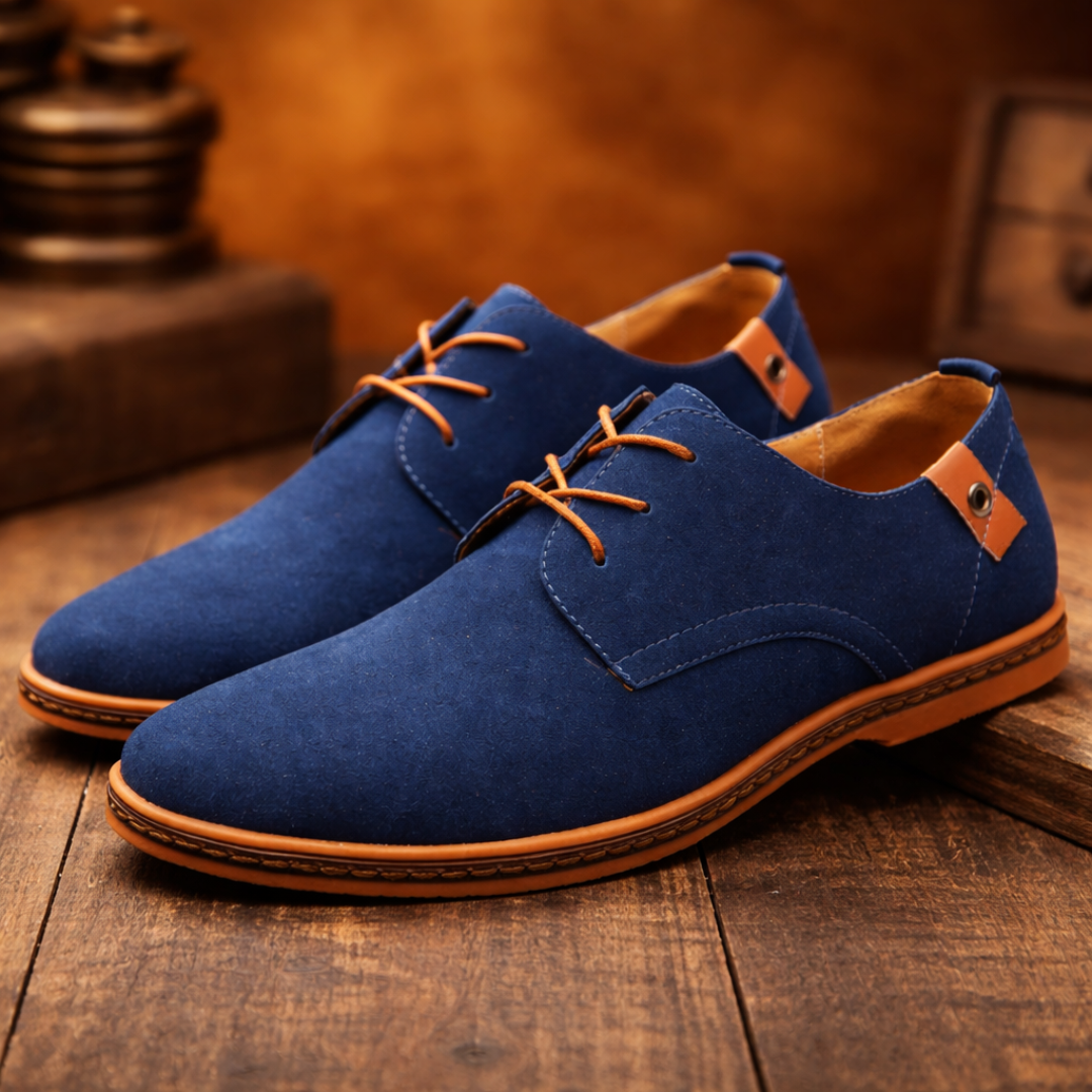 York Suede-Look Oxfords - Blue