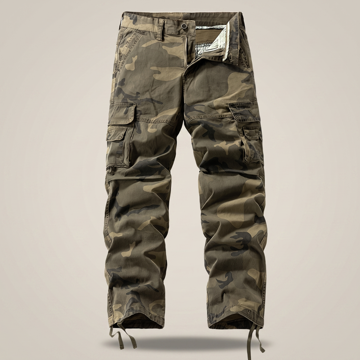Zayne Utility Cargo Trousers - Khaki