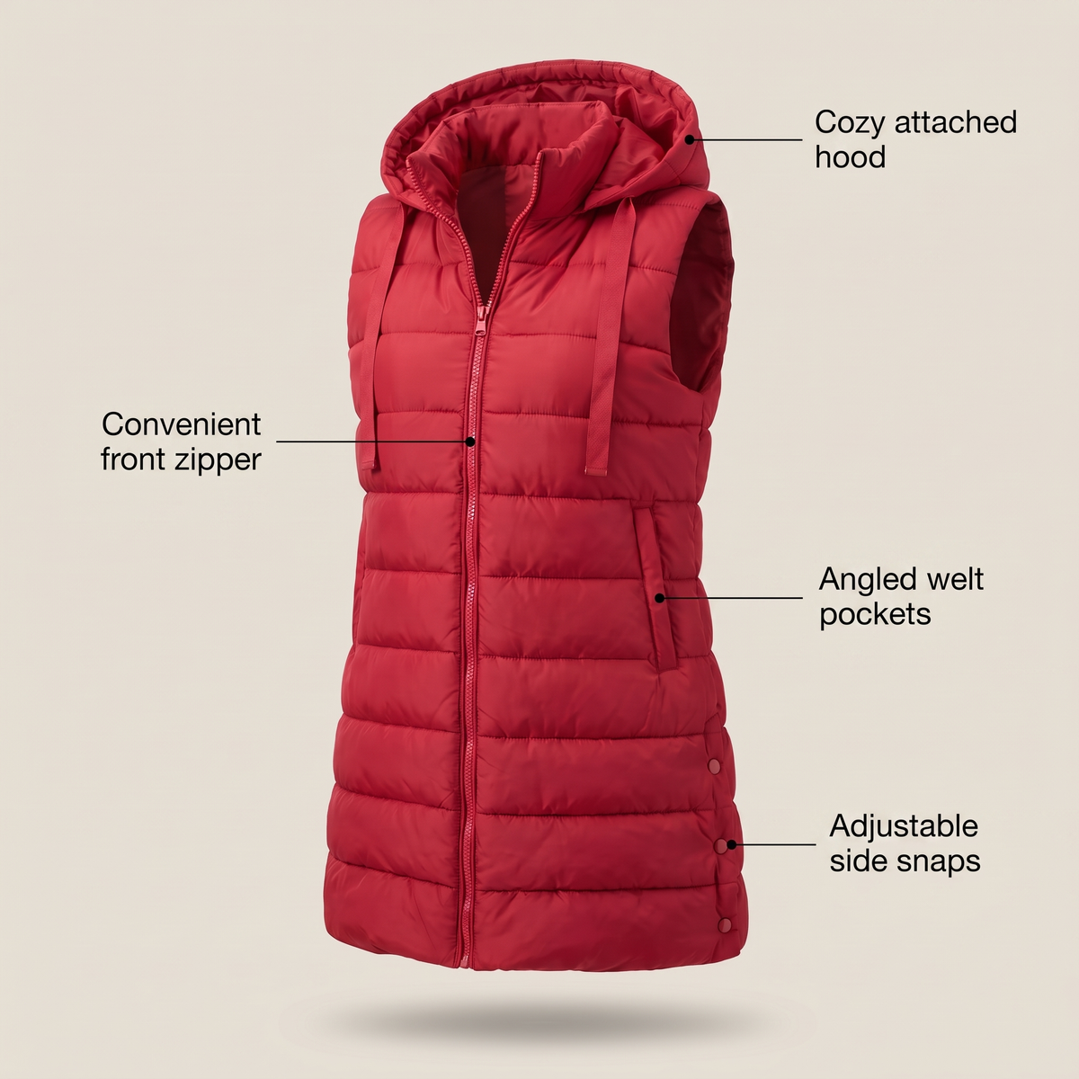 Zyric Long Puffer Vest