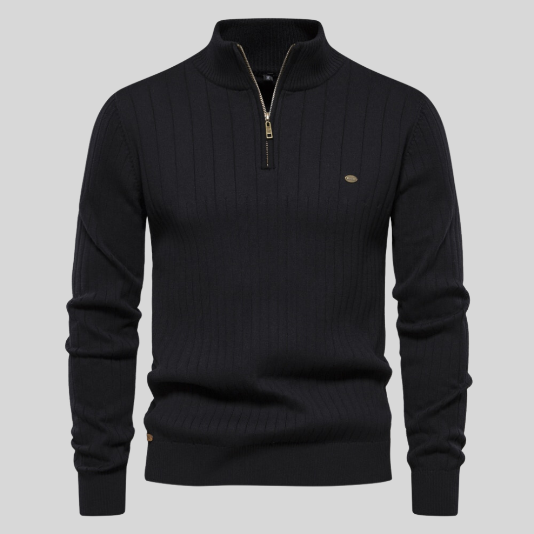 Zyric Zip-Up Jumper - Black