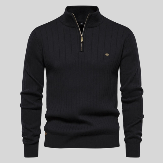 Zyric Zip-Up Jumper - Black