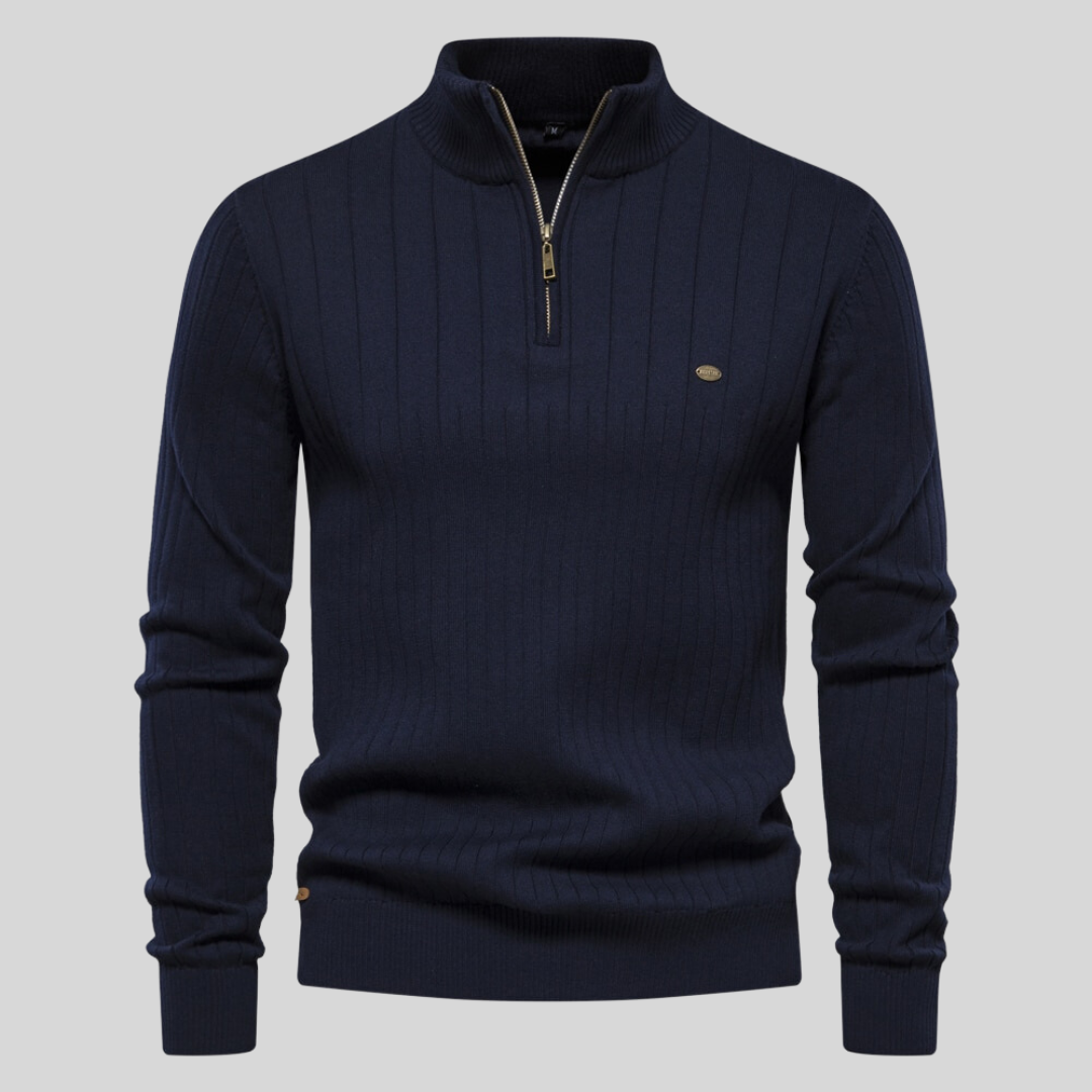 Zyric Zip-Up Jumper - Dark Blue