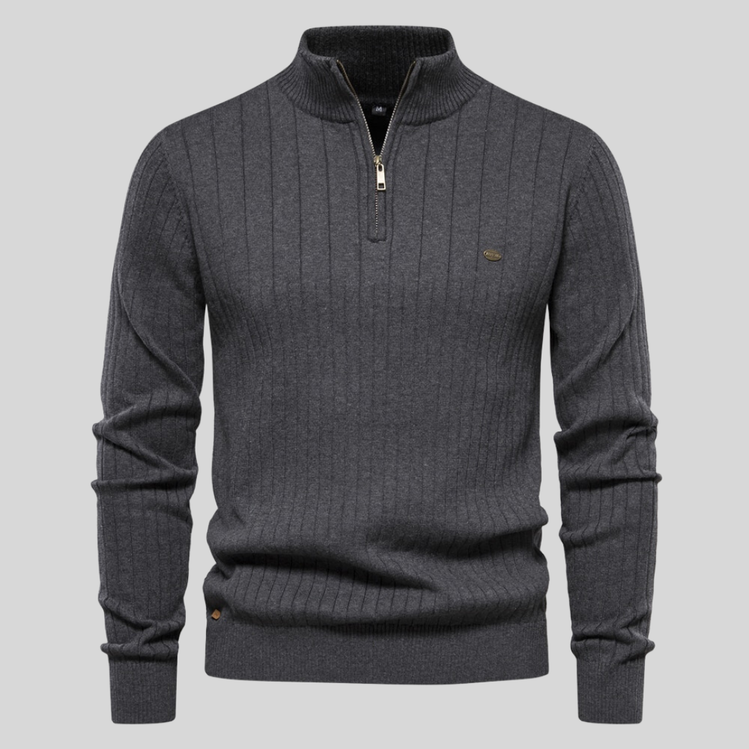 Zyric Zip-Up Jumper - Dark Grey