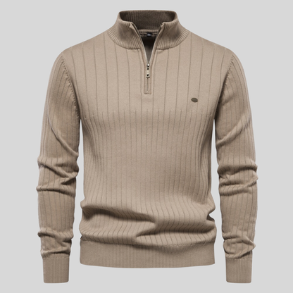 Zyric Zip-Up Jumper - Khaki