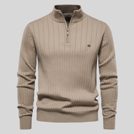 Zyric Zip-Up Jumper - Khaki
